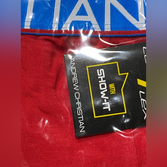 1 Andrew Christian XL Coolflex Show-It dual pouch jock strap cool flex R W & B - Picture 3 of 4